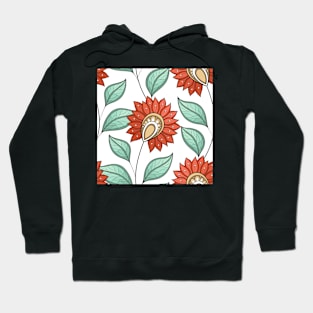 Spring Pattern with Floral Motifs Hoodie